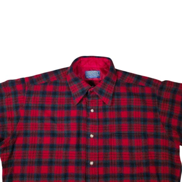 VINTAGE PENDLETON PLAID BUTTON UP FLANNEL SHIRT - Picture 3 of 7
